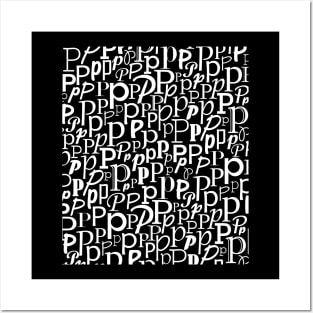 P - Typography (White) Posters and Art